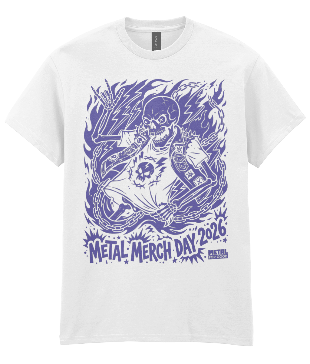 Metal Merch Day 2026 T-Shirt Purple/White